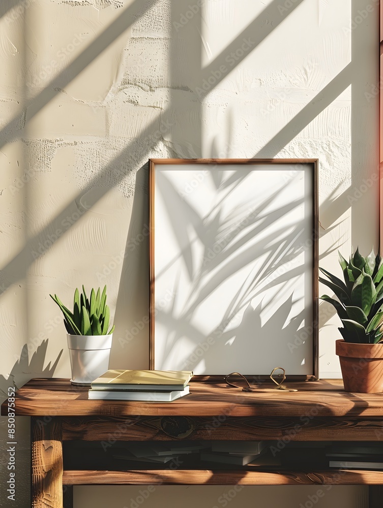 Fototapeta premium frame mockup on living room