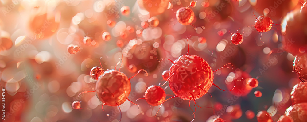 3d dynamic motion red blood cells and intricate viruses in Vivid red blood cells in motion, depicting hemoglobin transport and circulatory health. Close-up of red blood cells with dynamic motion blur. 3d dynamic motion red blood cells and intricate viruses in Vivid red blood cells in motion, depicting hemoglobin transport and circulatory health. Close-up of red blood cells with dynamic motion blur.
