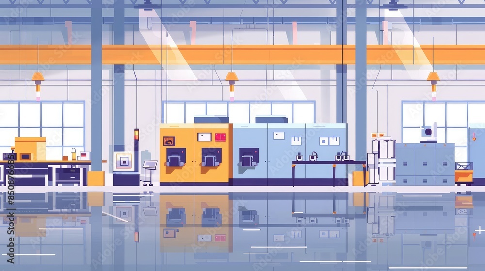 Fototapeta premium Modern Industrial Factory Interior Setup