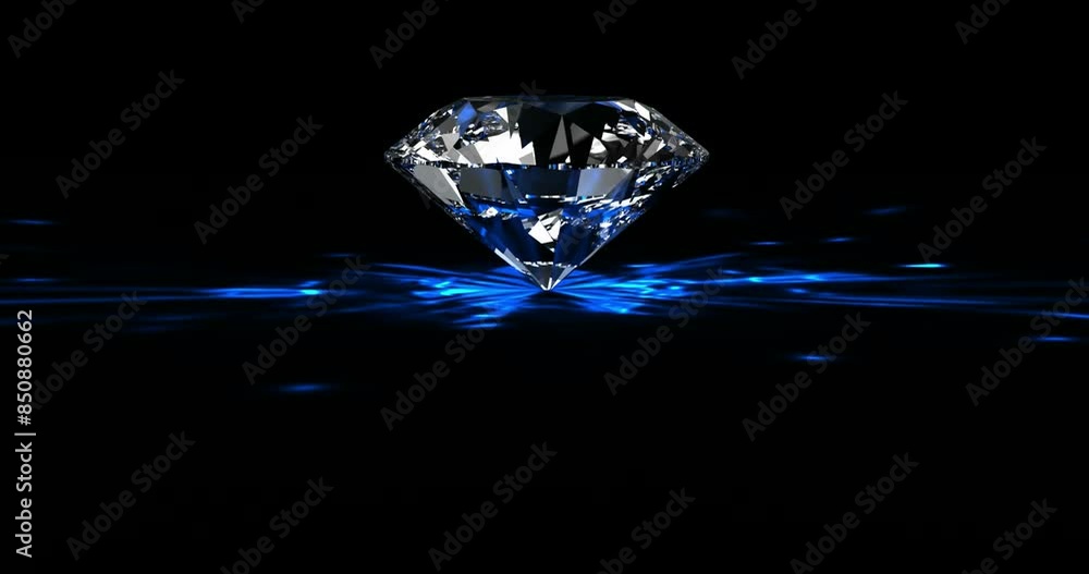 Rotate Diamond shiny rotate diamond black background with blue light.shiny rotate ...