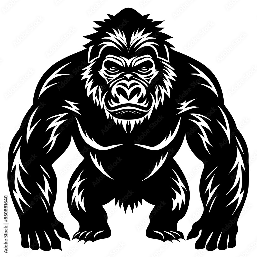 gorilla-animal-silhouette-black-vector-illustratio gorilla-animal-silhouette-black-vector-illustratio