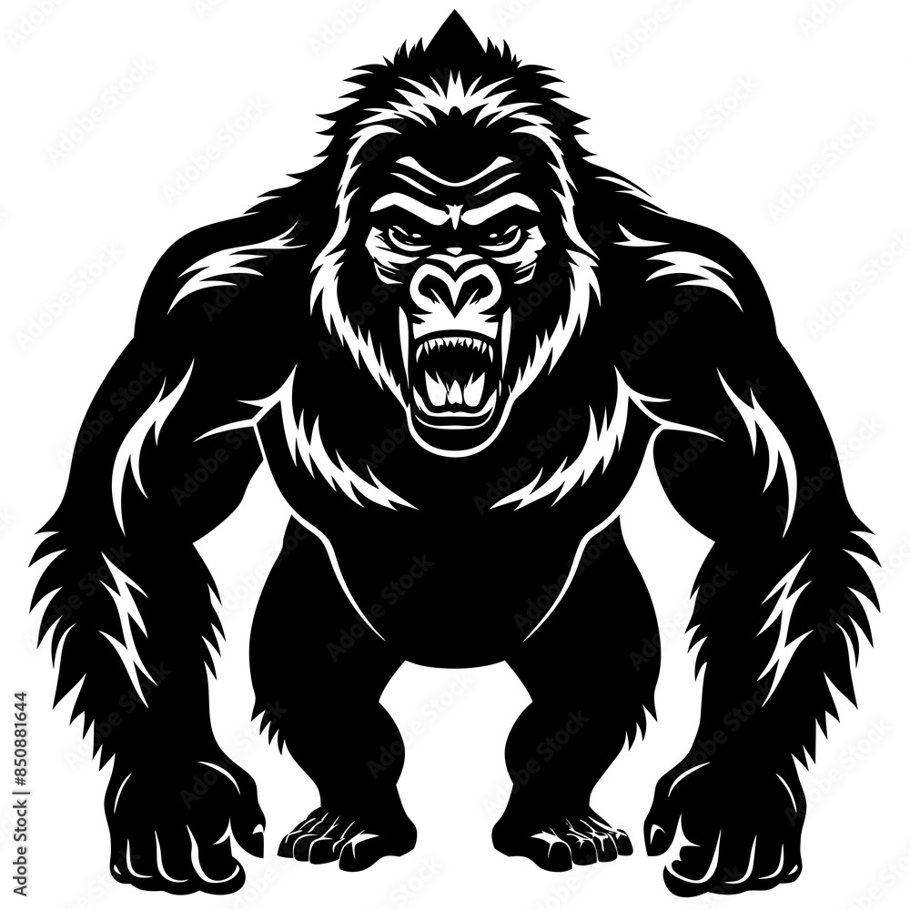 gorilla-animal-silhouette-black-vector-illustratio gorilla-animal-silhouette-black-vector-illustratio