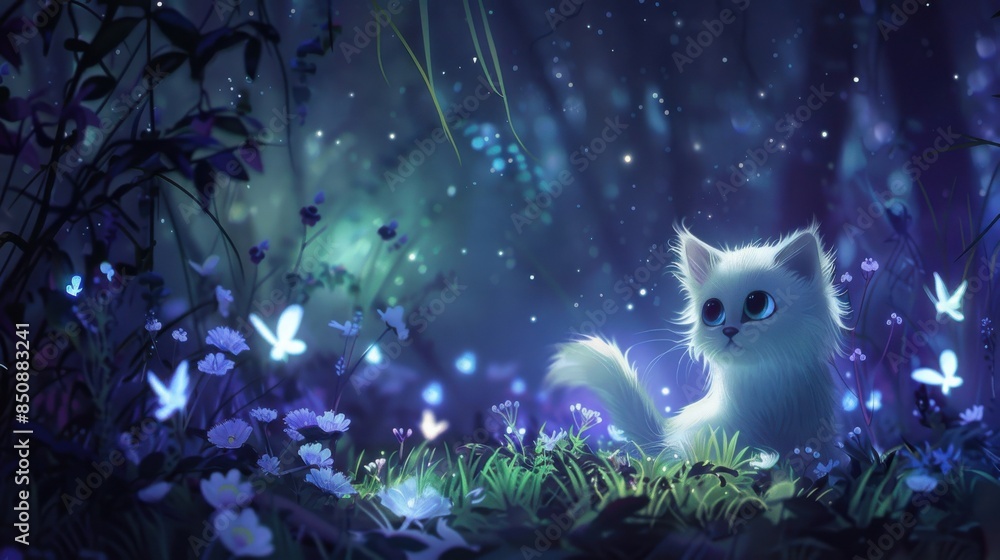 A dog is looking up at butterflies in the air A dog is looking up at butterflies in the air