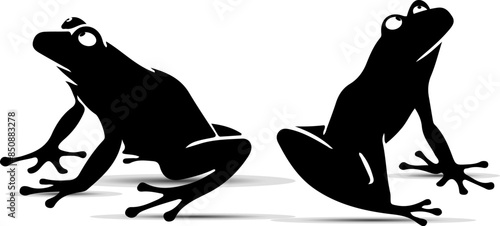 hand-drawn silhouette of a frog