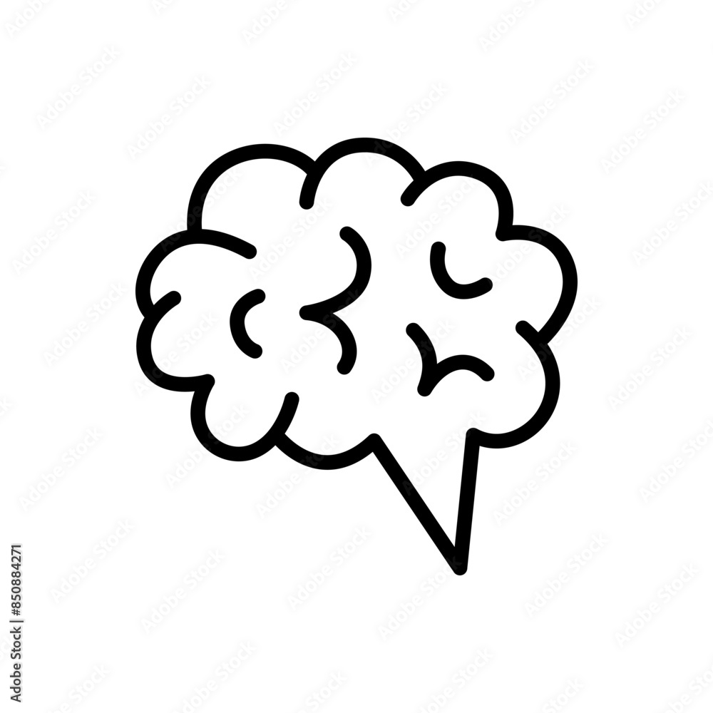Vector Illustration of Human Brain in Black and White Color. Vector Illustration of Human Brain in Black and White Color.
