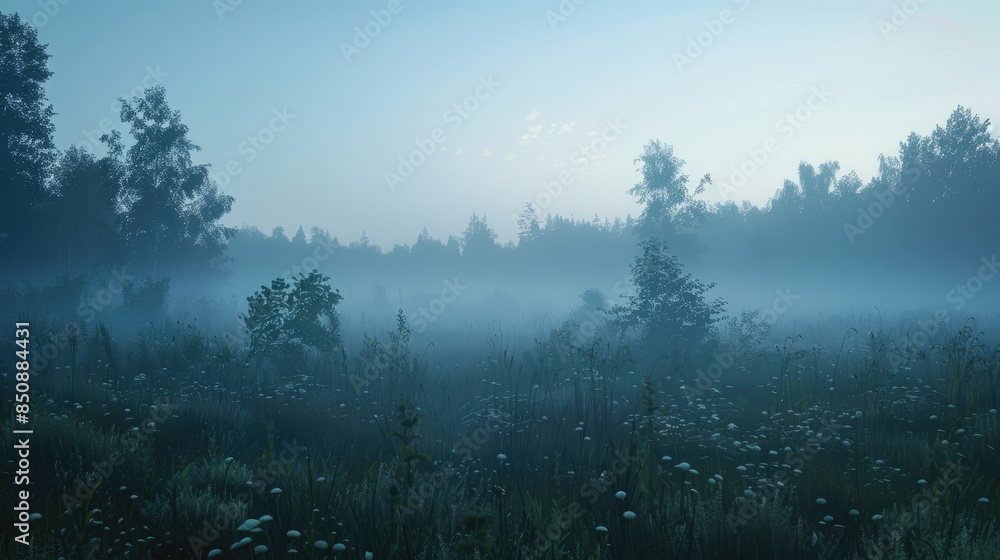 Fototapeta premium Morning fog during summer