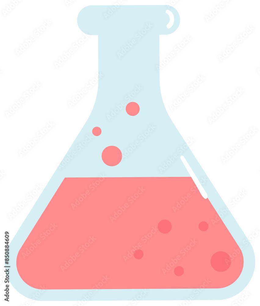 Cute back to school in Children Style Cartoon illustration red test tube Cute back to school in Children Style Cartoon illustration red test tube