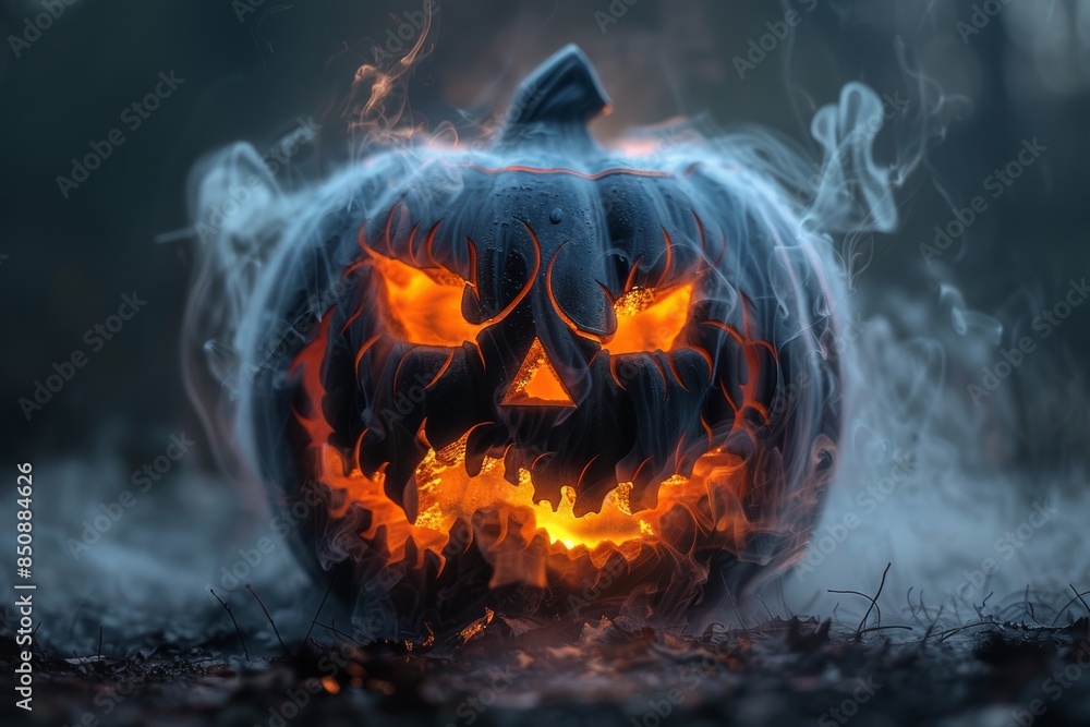Creepy Jack O Lantern With Smoke Creepy Jack O Lantern With Smoke