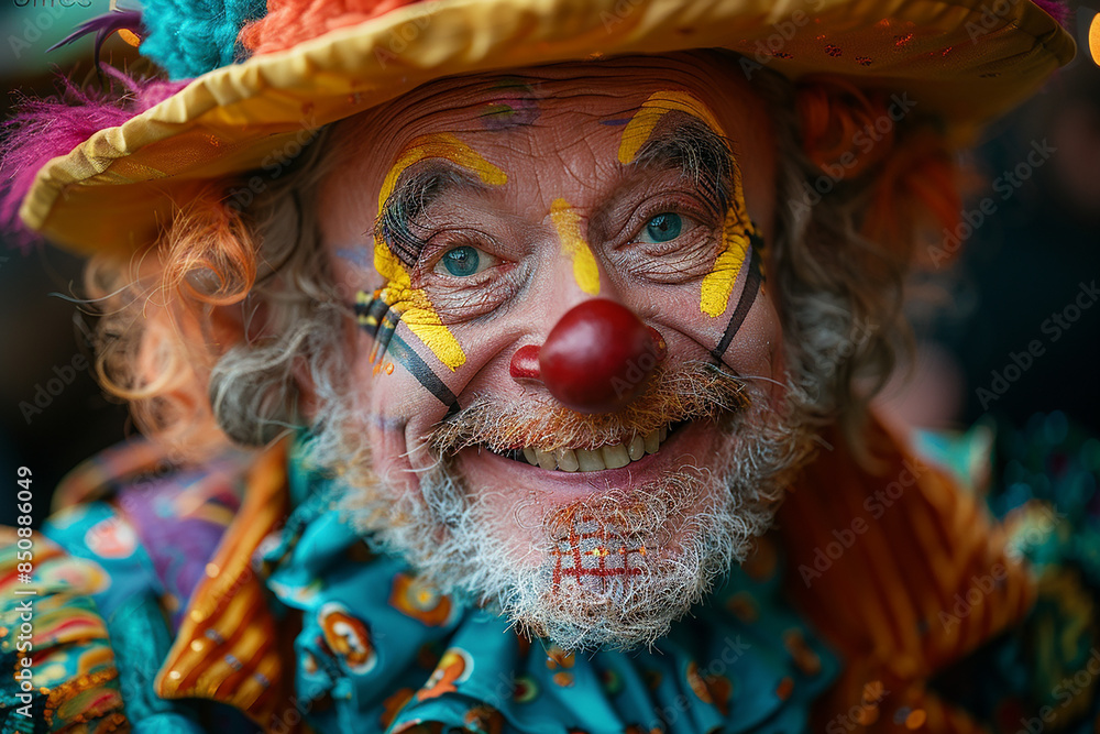 Generative AI - A circus clown with bright make up Generative AI - A circus clown with bright make up