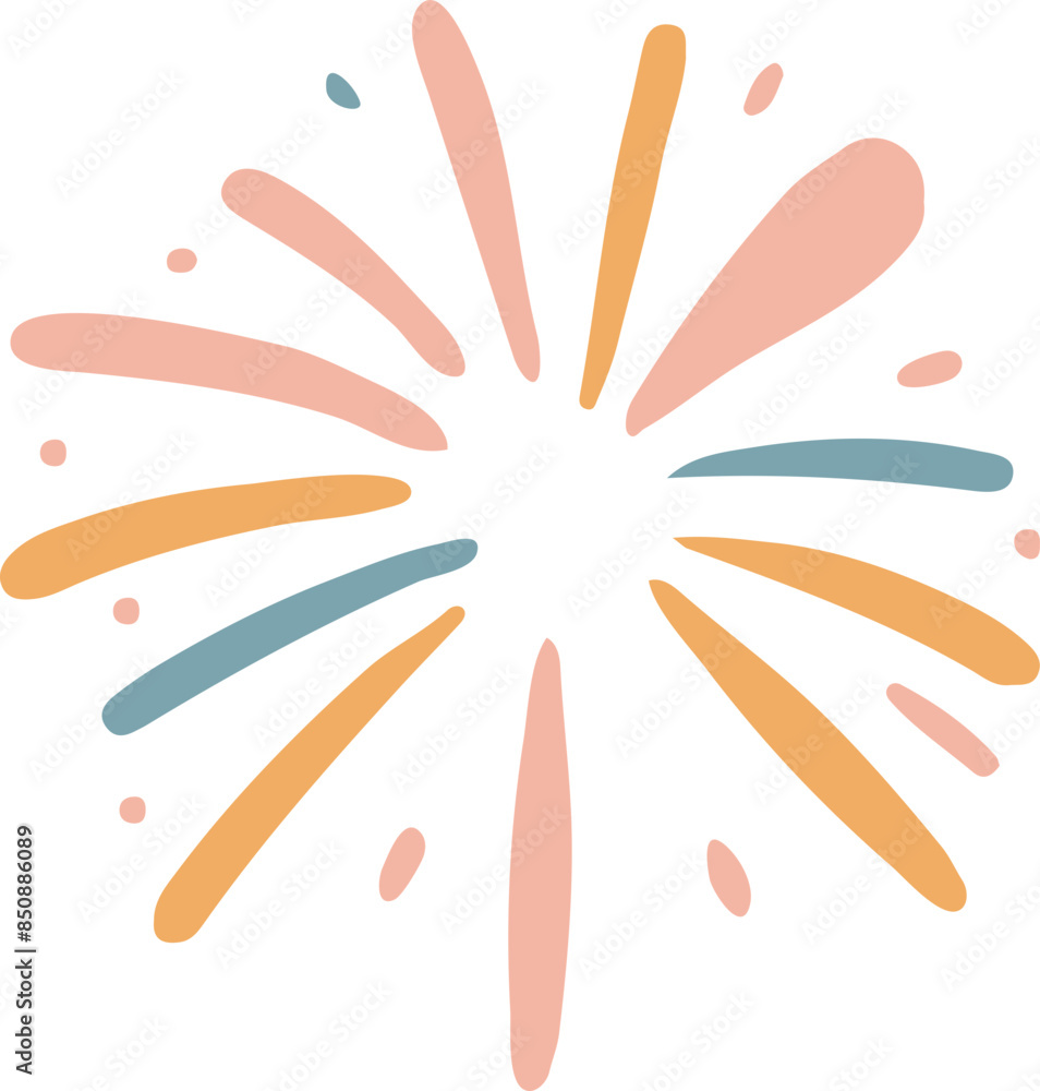 Fototapeta premium 귀여운 폭죽 일러스트,축제, 불꽃놀이,