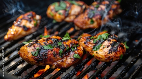 Grilled Chicken Seasoned with Homemade Garlic