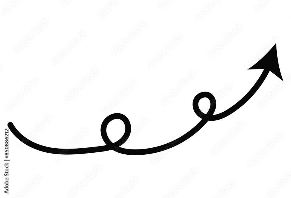 Curved black arrow spiral sign symbol icon element shape isolated on white background. Vector illustration. Eps file 54. Curved black arrow spiral sign symbol icon element shape isolated on white background. Vector illustration. Eps file 54.