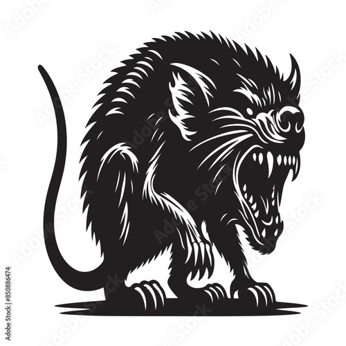 Tasmanian Devil Silhouette Vector Art