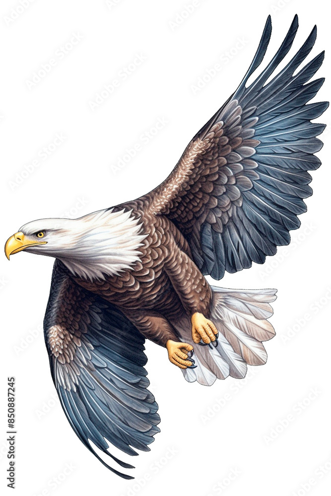 Obraz premium Eagle Image, for Stickers, T-Shirt Print, Cap, Mug, Slippers, Mousepad, with Transparent Background PNG
