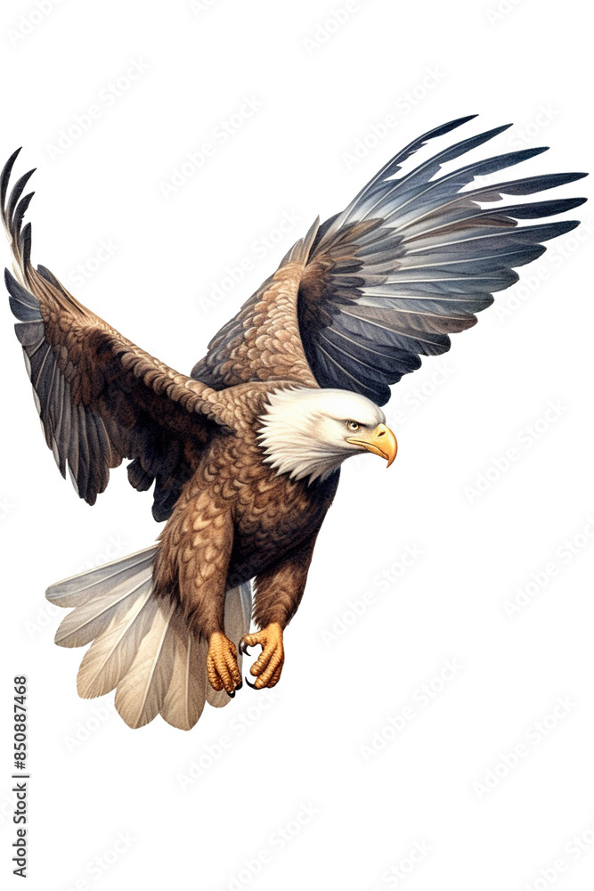 Obraz premium Eagle Image, for Stickers, T-Shirt Print, Cap, Mug, Slippers, Mousepad, with Transparent Background PNG
