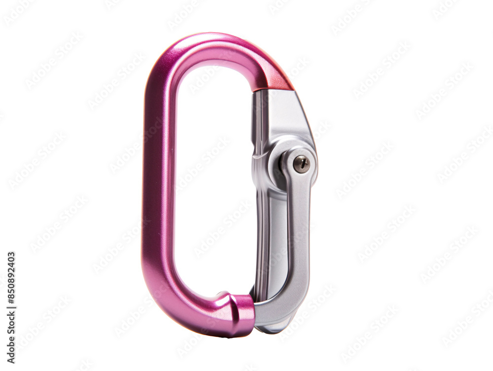a pink and silver carabiner a pink and silver carabiner