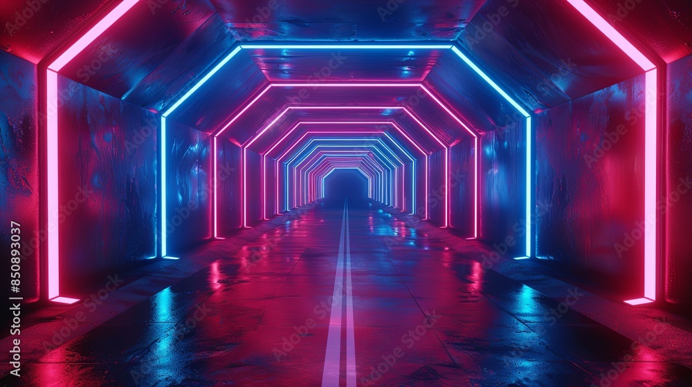 Red Blue Tunnel Abstract Background Red Blue Tunnel Abstract Background