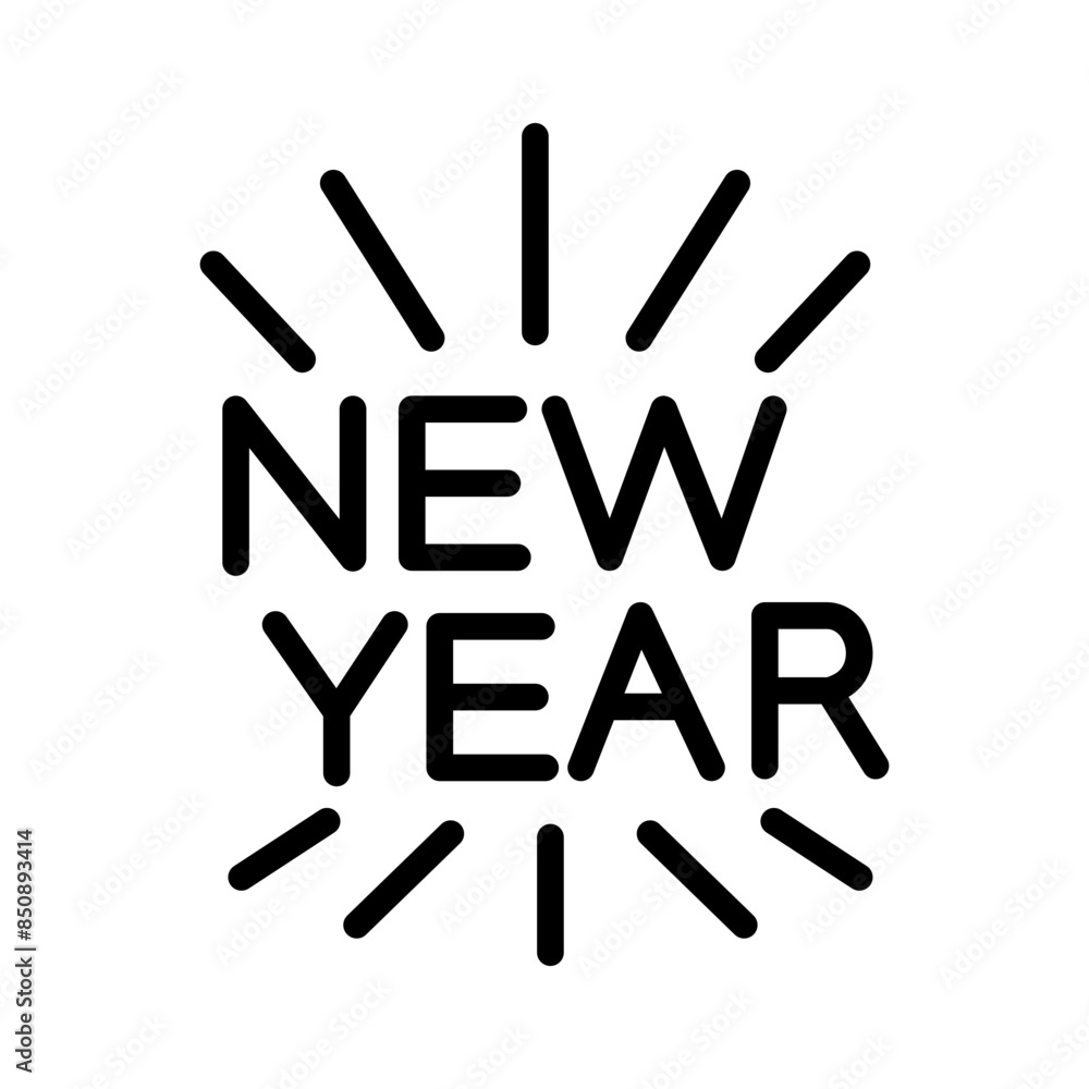 New year fireworks line icon. New year icon. New year party icon isolated on white background. Transparent background, minimalist symbol. Vector images New year fireworks line icon. New year icon. New year party icon isolated on white background. Transparent background, minimalist symbol. Vector images