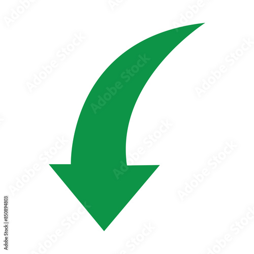 Free Download Green curved graph with arrow icon. Arrow illustration pointing up. Counterclockwise direction pointer. single arrow, sign left down isolated on white background. Vector illustration. Eps file 78. - GFXLoad