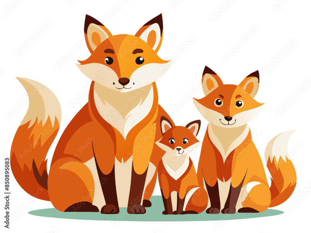 Fototapeta premium Fox vector illustration, cute animal vector illustration, Fox illustration vector, cute Fox cartoon illustration
