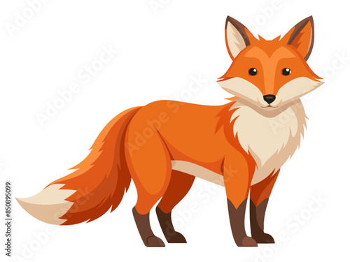 Fox vector illustration, cute animal vector illustration, Fox illustration vector, cute Fox cartoon illustration