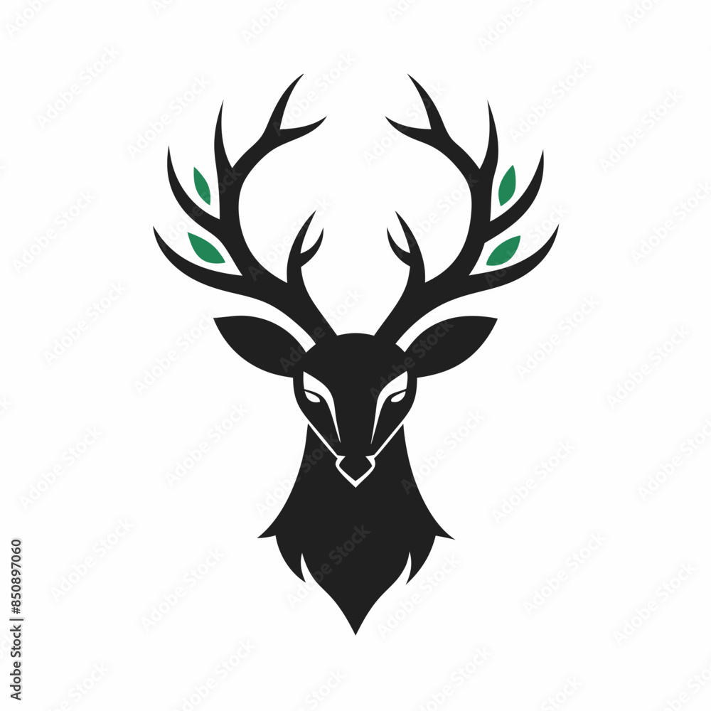 Modern and minimalist style Deer head with tree icon logo vector illustration Modern and minimalist style Deer head with tree icon logo vector illustration