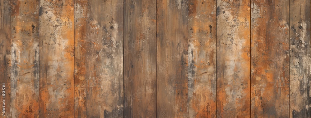 Naklejka premium Rustic Weathered Wooden Plank Texture Background