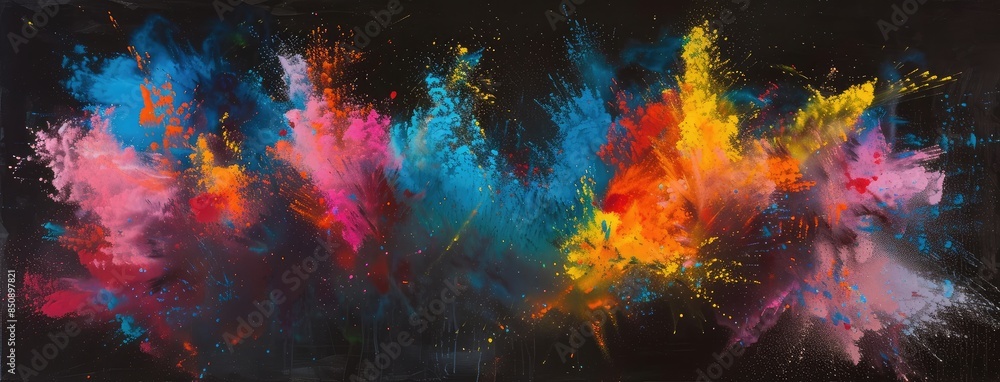 Colorful Paint Explosion in Abstract Art Style Colorful Paint Explosion in Abstract Art Style