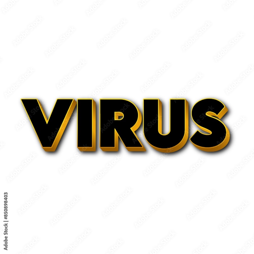 Fototapeta premium 3D Virus text poster art
