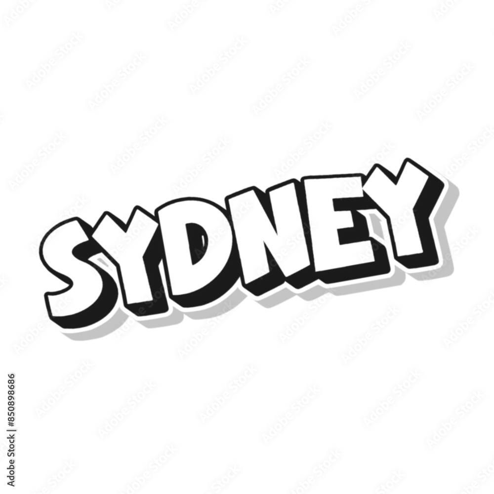 3D Sydney city text poster 3D Sydney city text poster