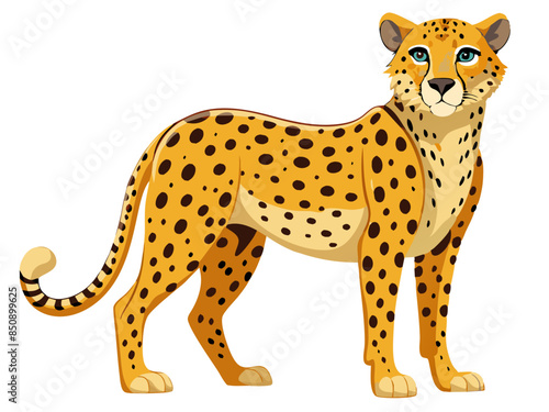 Cheetah vector illustration, cute animal vector illustration, Cheetah illustration vector, cute Cheetah cartoon illustration