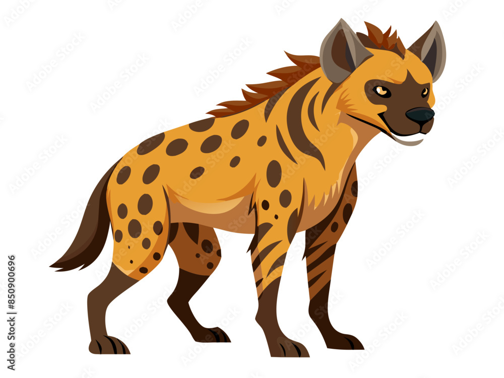 Fototapeta premium Hyena vector illustration, cute animal vector illustration, Hyena illustration vector, cute Hyena cartoon illustration