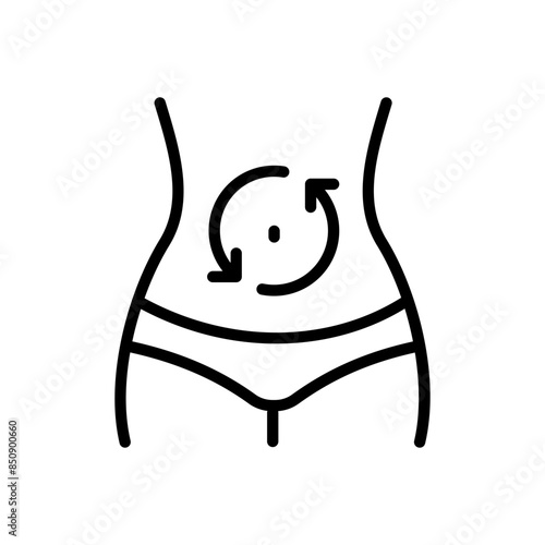 Digestion line icon. Vector symbol in simple style on white background. Digestion sing for design.