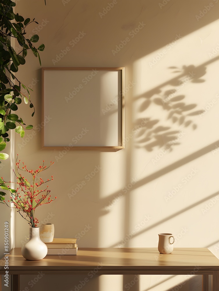 Fototapeta premium frame mockup on living room