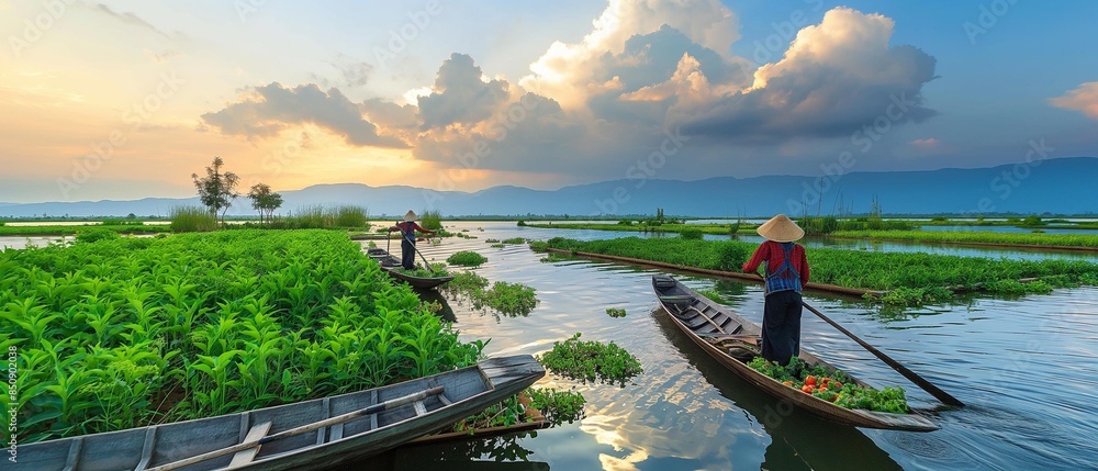 AI generator image of 'Inle Lake' 'The way of the Intha tribe' Burmese ...
