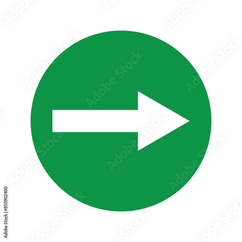 White arrow icon right direction. Simple white arrow right symbol isolated on white, upload icon. Vector illustration. Eps file 91. photo