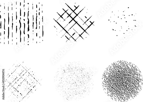 Crosshatch pattern texture set. Hand drawn pencil line. Wood, rain, stripe, hatch organic shape collection. Sketch vector illustration.