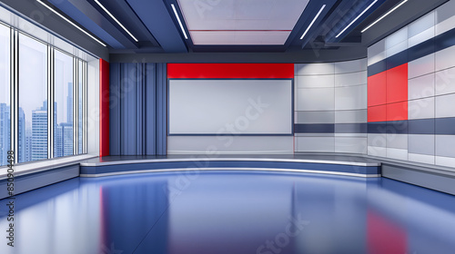 elevision studio, virtual studio set. ideal for green screen compositing. photo