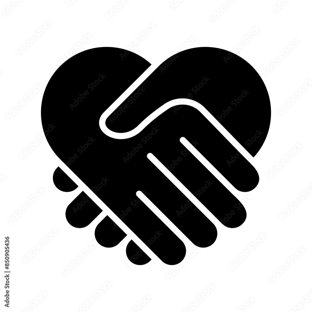 shake hands with love icon vector design illustration template shake hands with love icon vector design illustration template