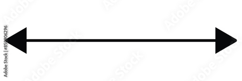 Dual sided Black arrow. Horizontal dual sided long straight arrow signs. double arrow icon isolated on white background. Vector illustration. Eps file 112.