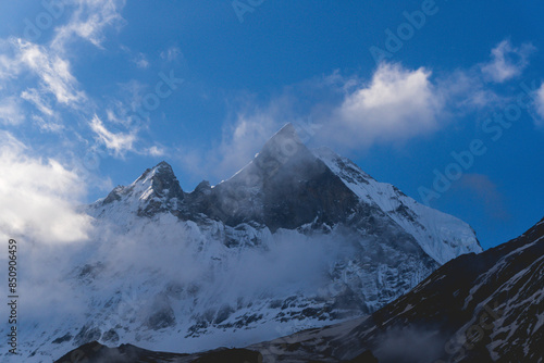 Mountain in Nepal, Annapurna Base Camp, Machapuchare Mountain, Annapurna Trekking, Travel in Nepal