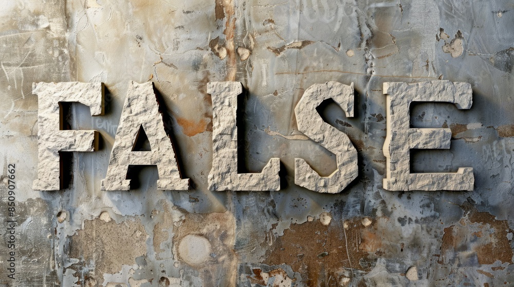 Naklejka premium Travertino Fake and Misinformation concept art poster.