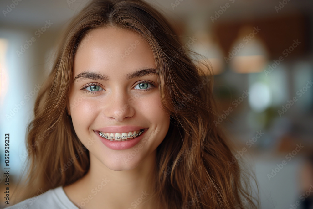 teenage girl with braces on his teeth teenage girl with braces on his teeth