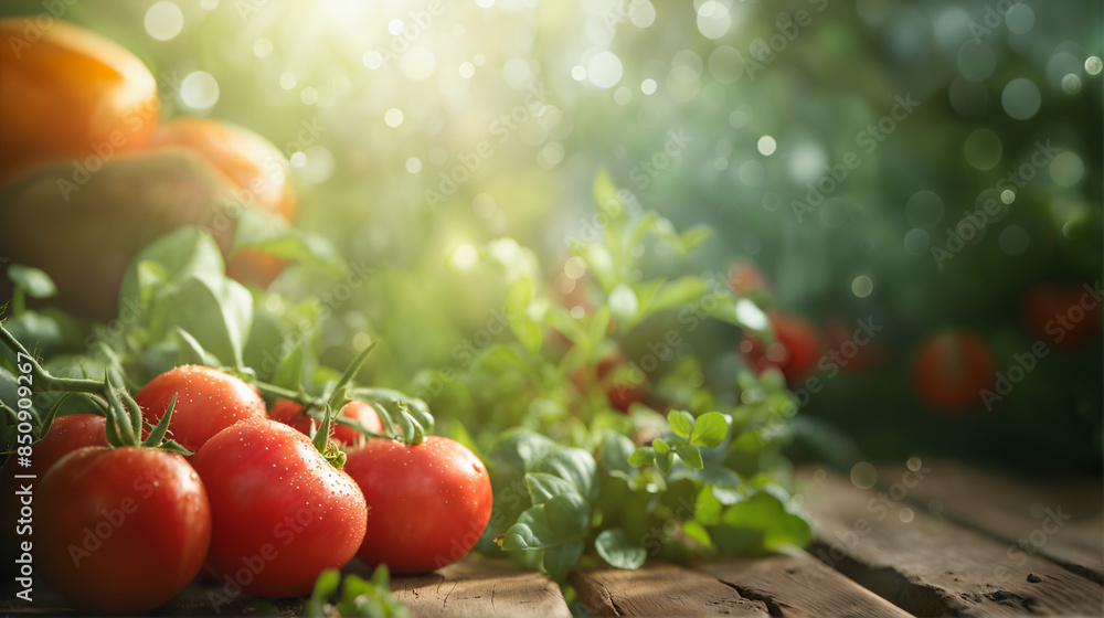Fresh Garden Vegetables, Vibrant and Healthy Produce, Organic Farming Harvest With Copyspace Fresh Garden Vegetables, Vibrant and Healthy Produce, Organic Farming Harvest With Copyspace