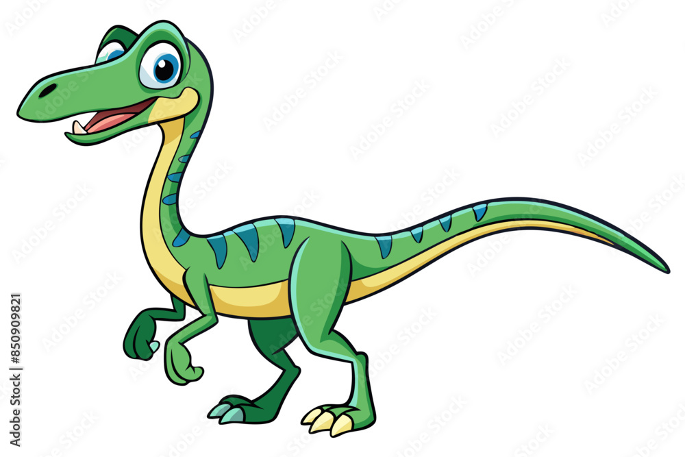 Fototapeta premium Happy Coelophysis dinosaur cartoon vector illustration 