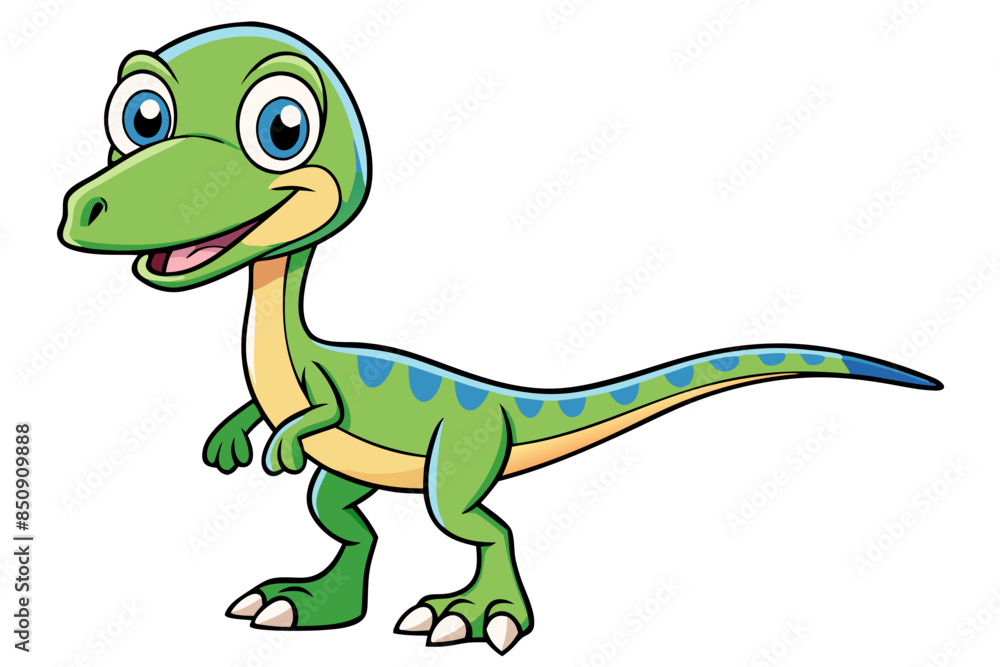 Fototapeta premium Happy Coelophysis dinosaur cartoon vector illustration