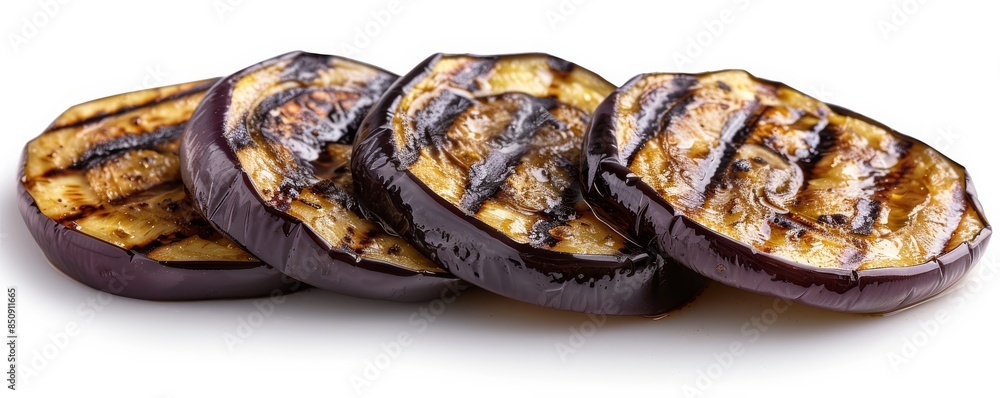 custom made wallpaper toronto digitalDelicious grilled eggplant slices isolated on white background