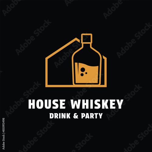 house whiskey logo design concept idea
