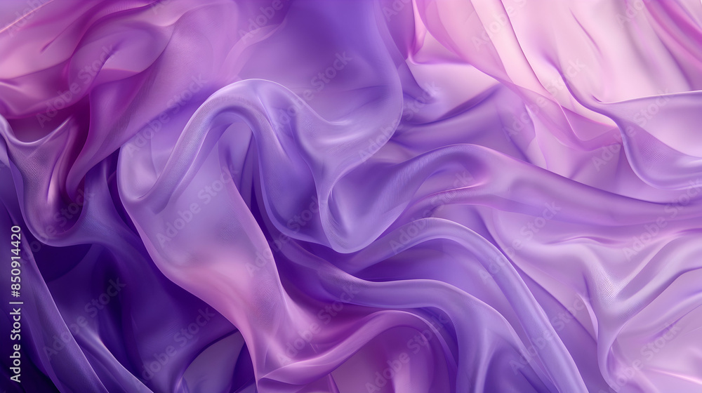 Fototapeta premium A semi transparent silk fabric of light purple and dark purple color. Abstract background