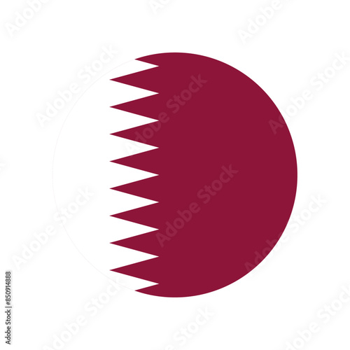 Round Qatar flag icon